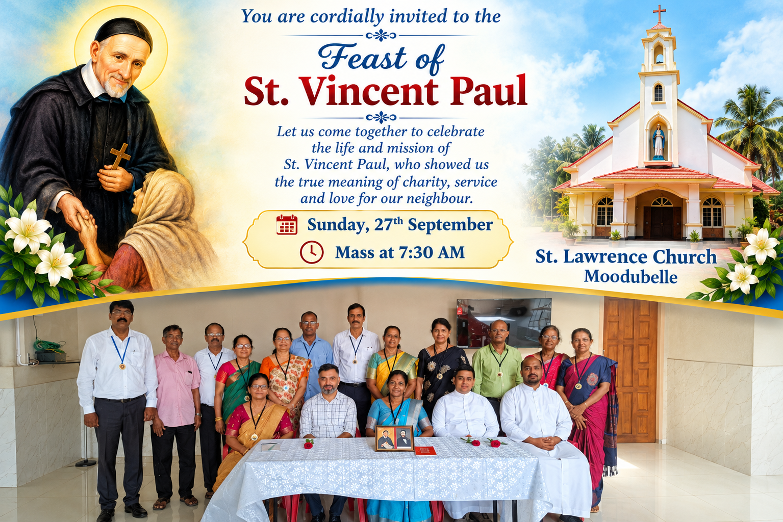 St Vincent De Paul (SVP)Feast Celebration St Lawrence Church ,Moodubelle