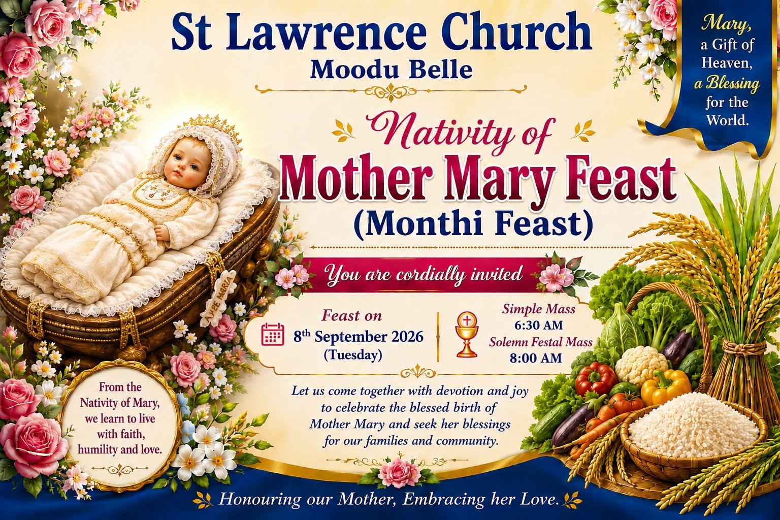 Feast Of Nativity of Mother Mary(Monthi Feast)
